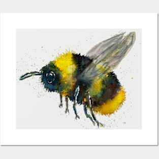 Cute Fuzzy Bee Lover Watercolor Posters and Art